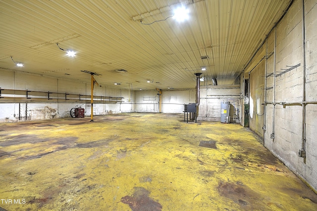 garage with water heater