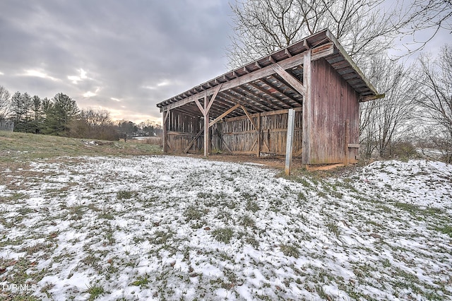 view of snow covered structure