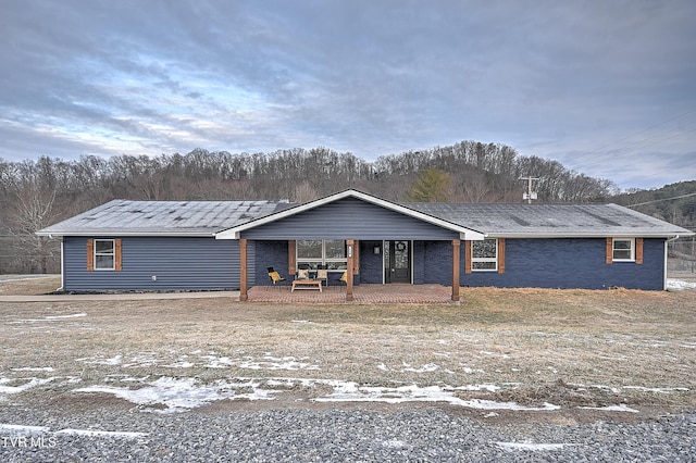 view of single story home