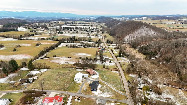 aerial view featuring a mountain view