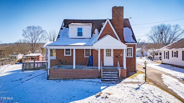 view of front facade featuring a porch