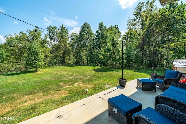 view of patio featuring an outdoor hangout area