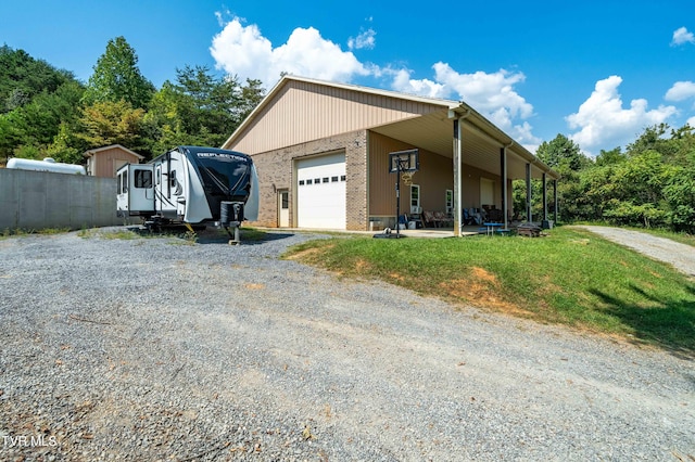 exterior space with a lawn