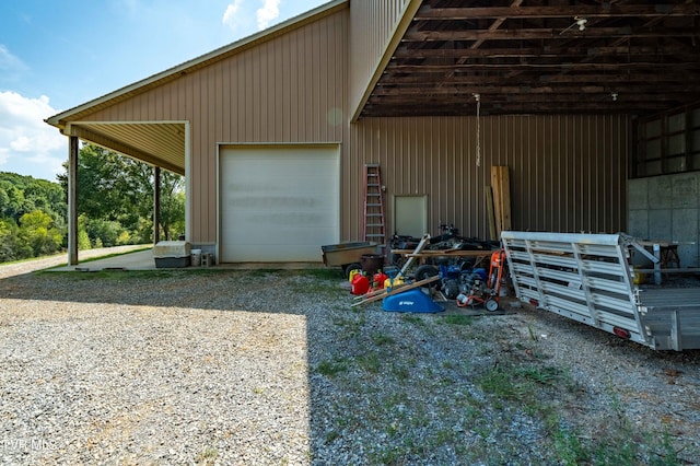 view of garage