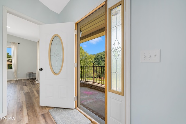 foyer entrance featuring light hardwood / wood-style floors