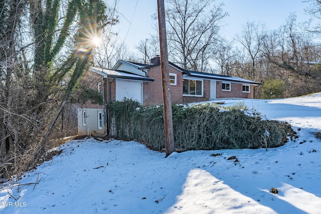 view of snowy exterior