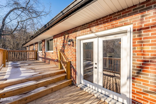 deck featuring french doors