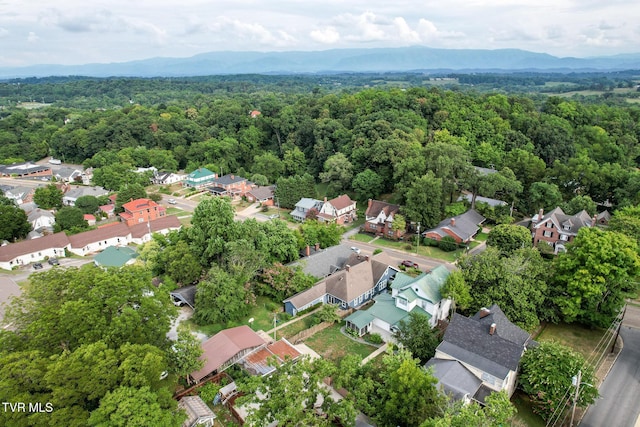 bird's eye view with a mountain view