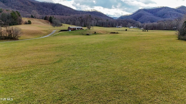 mountain view with a rural view