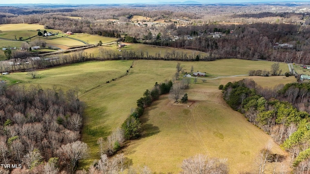 aerial view with a rural view