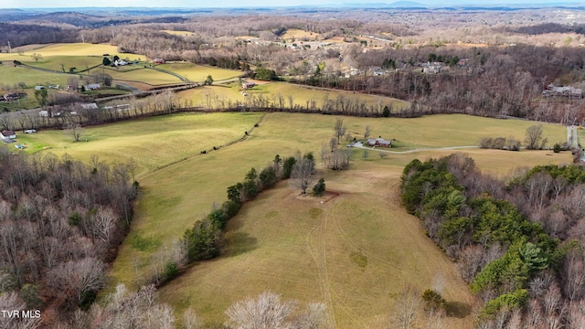 aerial view with a rural view