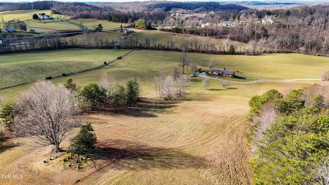 bird's eye view featuring a rural view