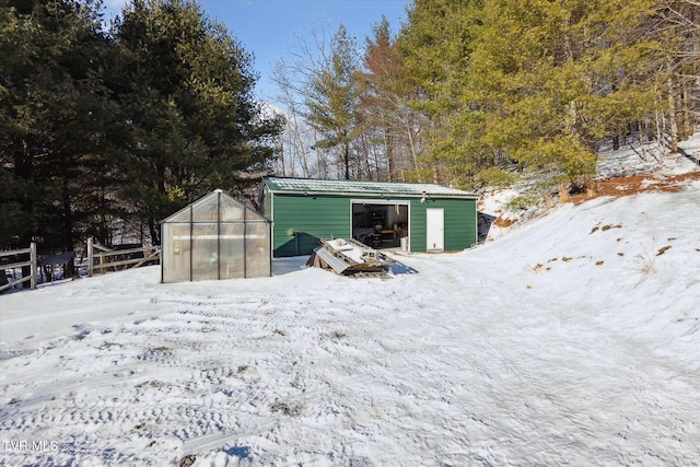 view of snow covered structure