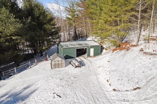 view of snow covered structure