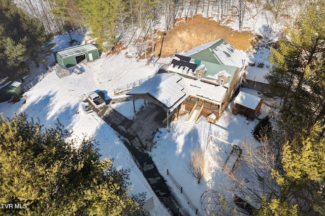 view of snowy aerial view