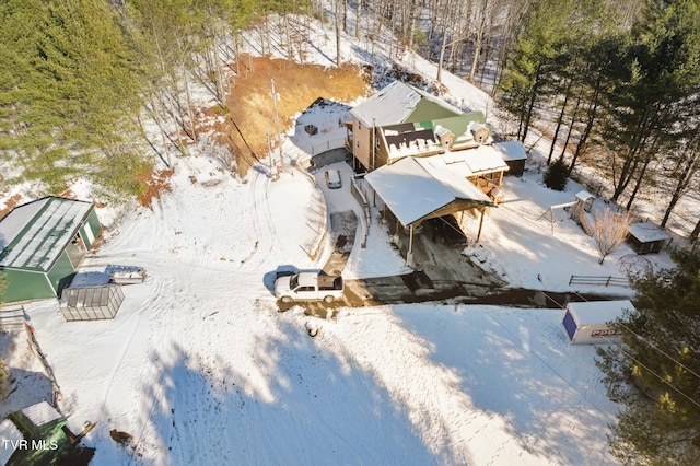 view of snowy aerial view