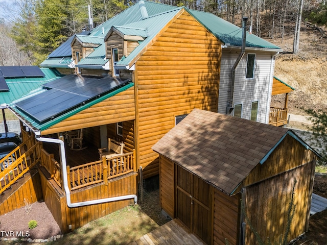 2191 Hubert Taylor Rd, Mountain City, TN 37683 - view of home's exterior featuring metal roof and log veneer siding