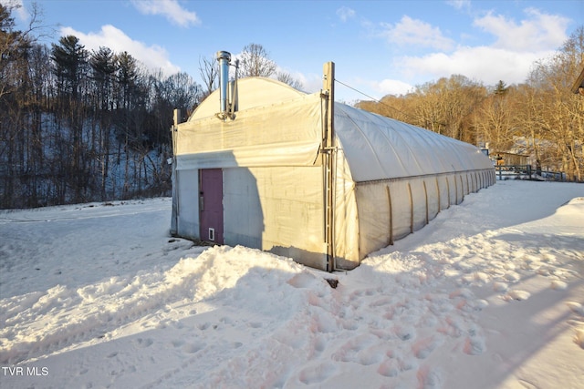 view of snow covered structure