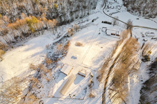 view of snowy aerial view