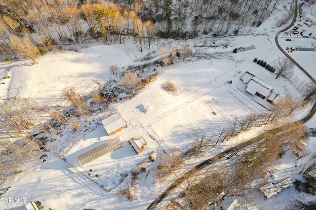 view of snowy aerial view