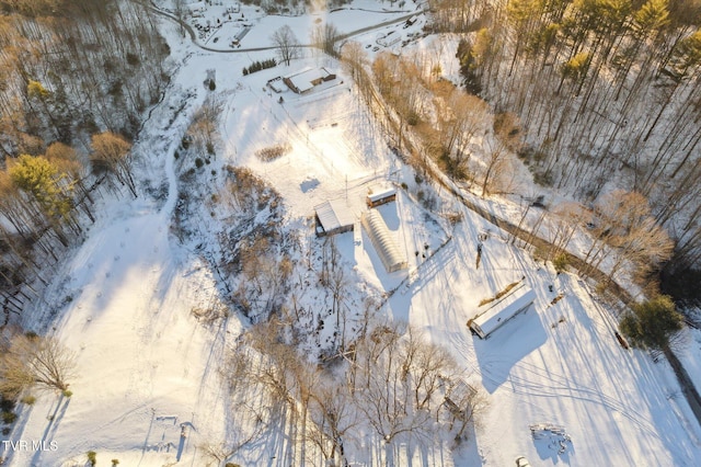 view of snowy aerial view