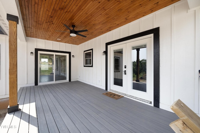 376 Wilcox Cir, Jonesborough, TN 37659 - wooden deck with ceiling fan and french doors
