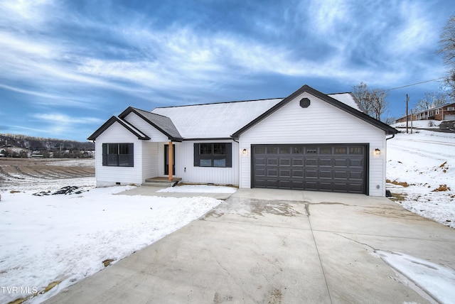 view of front of house with a garage