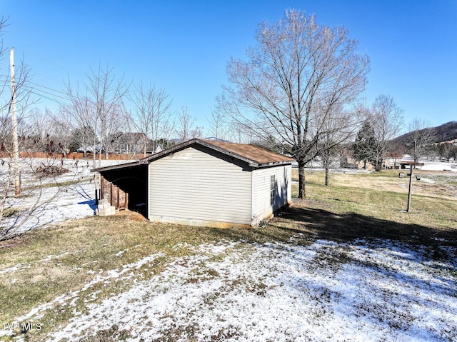 view of snowy exterior