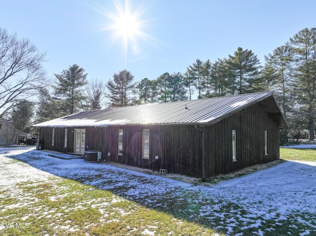 view of snow covered exterior