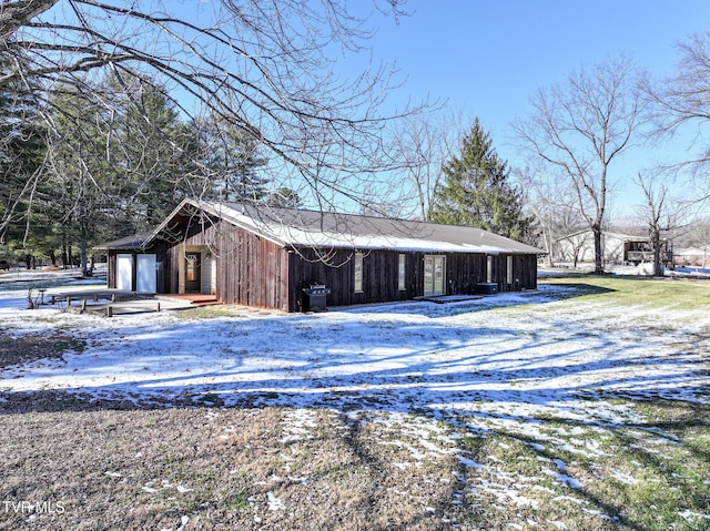 view of snow covered structure