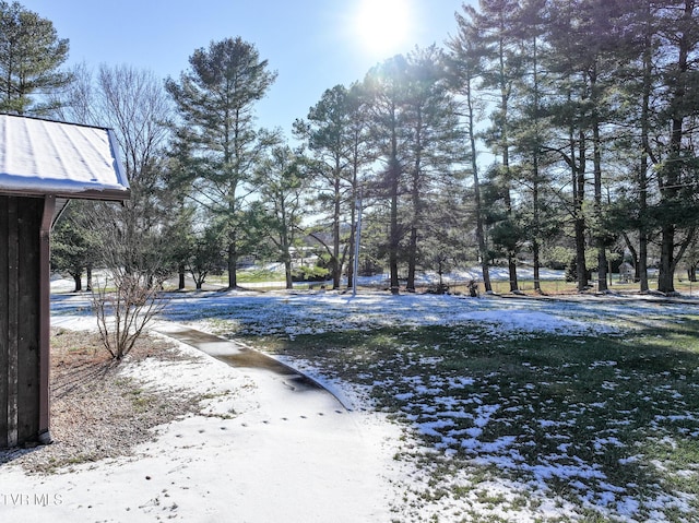 view of snowy yard