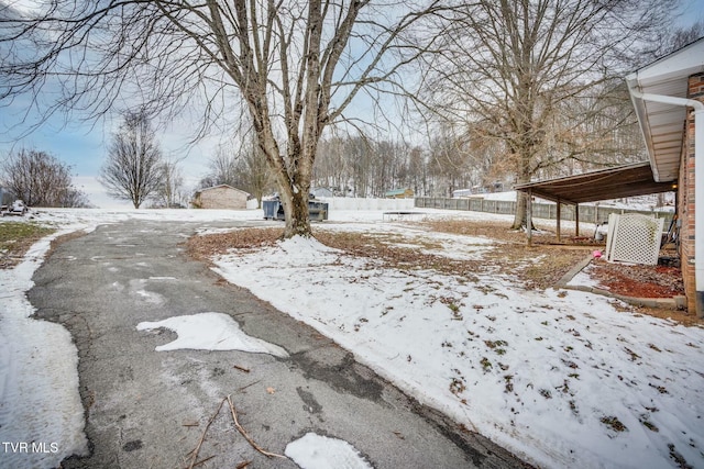 view of snowy yard