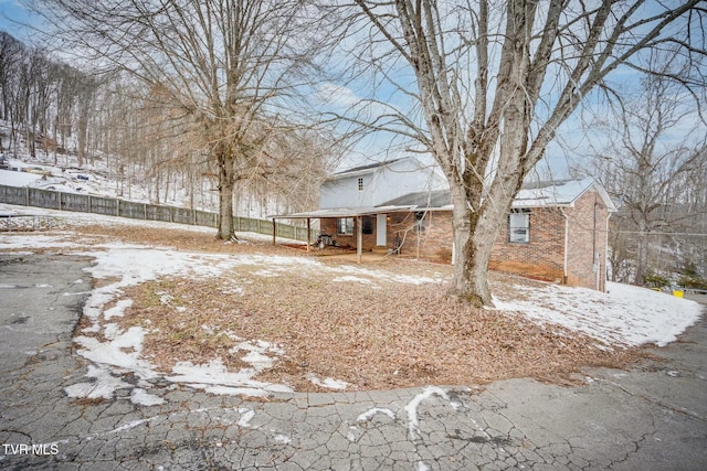 view of snowy yard