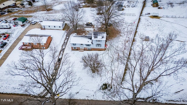 view of snowy aerial view