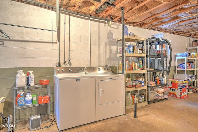 laundry room with independent washer and dryer