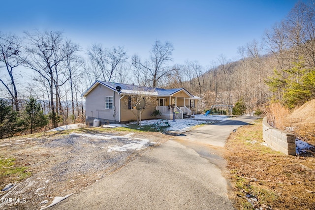 ranch-style house with a porch