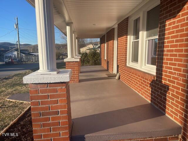 view of patio with a porch