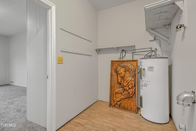 utility room featuring water heater