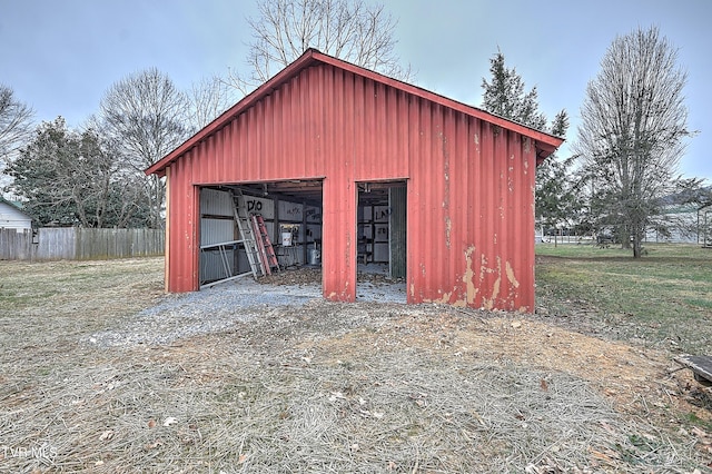 view of garage