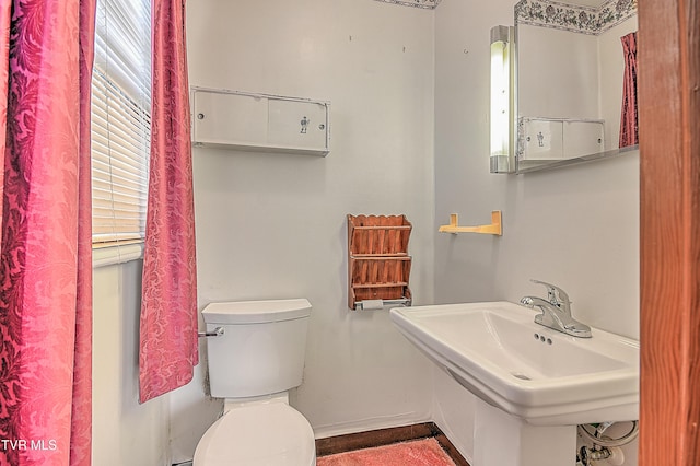 bathroom featuring toilet and sink