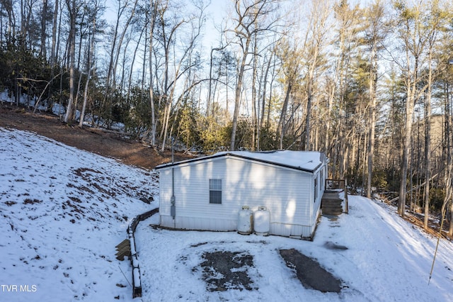 view of snow covered structure