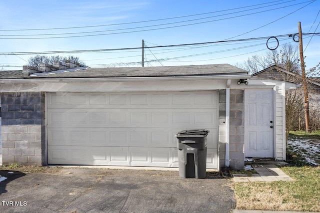 view of garage