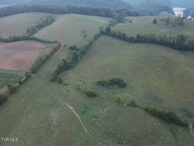 drone / aerial view with a rural view