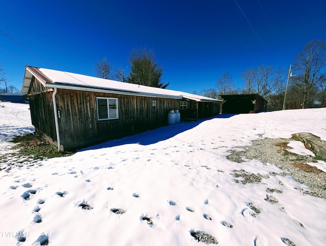 view of snowy exterior