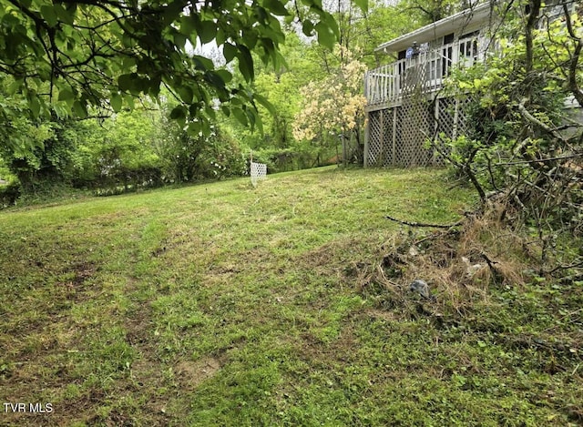 173 Deloach Rd, Elizabethton, TN 37643 - view of green lawn featuring a wooden deck
