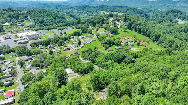 drone / aerial view with a mountain view