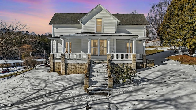 view of front of home with a porch