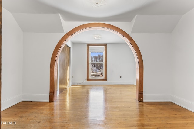 unfurnished room featuring light wood-type flooring