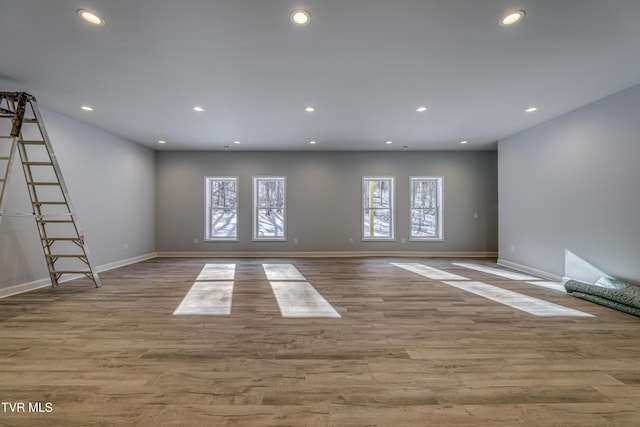 spare room with light wood-type flooring