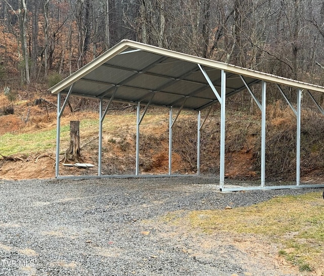 view of car parking featuring a carport